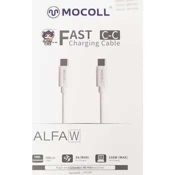 Datový kabel Kabel Mocoll USB - USB-C 1,5 m bílý