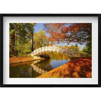 Obraz Dekorativní obraz v černém rámu do obýváku Park Woerlitzer na podzim 70x50 cm