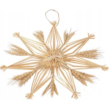 Vánoční dekorace Ozdoba na vánoční stromeček Slaměná hvězda - velká