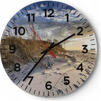 Hodiny Nástěnné hodiny do obýváku 40x40 Krajiny Kulatý Skleněné hodiny Loft Tiché