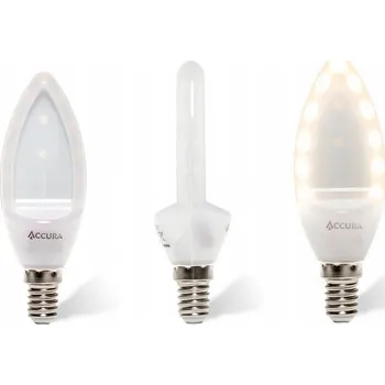 Žárovka Plochá žárovka svíčka slim accura LED E14 4W = 40W