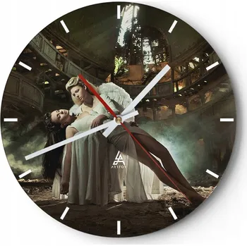 Hodiny Velké nástěnné hodiny na zeď 40x40 Žena Skleněné hodiny Kulatý Tiché