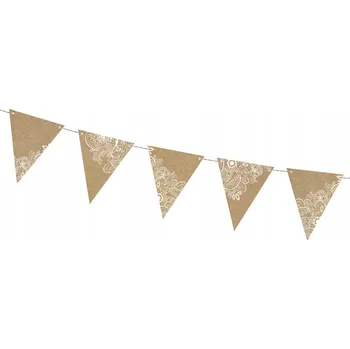 PAPÍROVÁ GIRLANDA VLÁJEČKY 2,1 m kraft svatební hostina