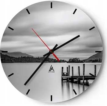 Hodiny Nástěnné hodiny do kuchyně 30x30 Krajina Skleněné hodiny do obýváku Tiché