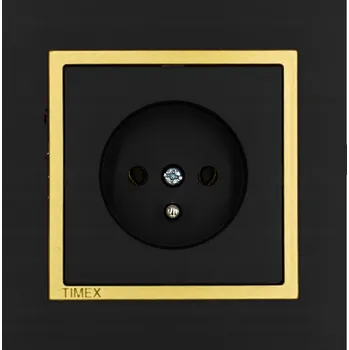 Elektrická zásuvka Jednotlivá zásuvka s uzemněním MAGIC černá matná / zlatá