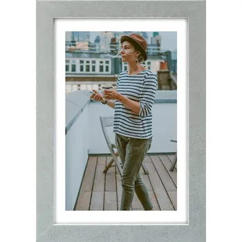 Rám na obraz RÁMEČEK NA FOTOGRAFII 18x24 B5 dřevěný stříbrný rámeček