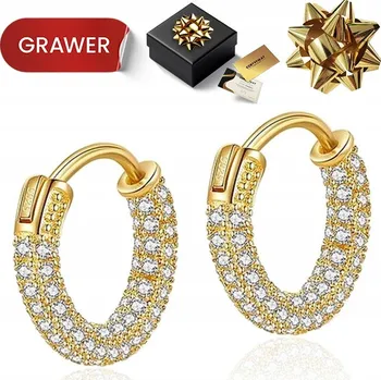 Náušnice Zlaté dámské náušnice 585 s krystaly Swarovski, gravírování, dárek pro manželku