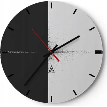 Hodiny Velké nástěnné hodiny 40x40 cm - Skleněné hodiny Pocisk Kulatý Tiché