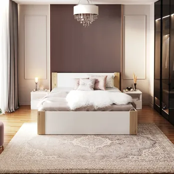 Postel Jednolůžková postel imitace dřeva AJKmeble 90x200 cm bílá