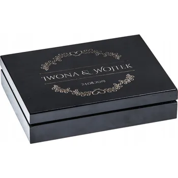 Svatební dekorace ČERNÝ KRABIČKA na svatba prsteny, svatební hostina