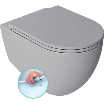 Klozet Isvea INFINITY závěsná WC mísa; Rimless; 36;5x53cm; stone grey