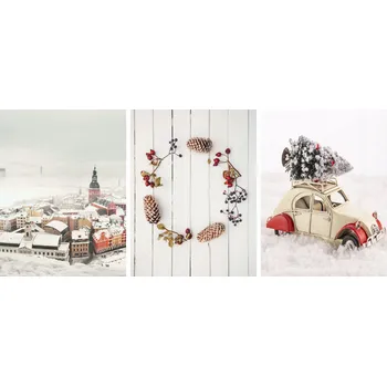 Obraz Plakáty na zeď do obýváku Vánoce vánoční ozdoby 3x 50x70