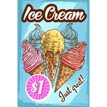 Obraz Cedule Restaurant Menu 3 - Ice Cream