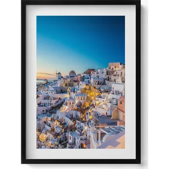 Obraz Závěsný obraz na zeď dekorace do bytu Západ slunce Santorini 50x70 cm