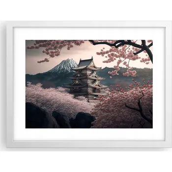 Obraz Obraz plakát v bílém rámu do obýváku 40x30 Asie foto plakáty na zeď