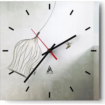 Hodiny Velké nástěnné hodiny 40x40 Abstrakce Skleněné tiché hodiny