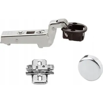 Nábytkové kování Závěs BLUM zapuštěný CLIP pro skleněné dveře + vedení + chrom