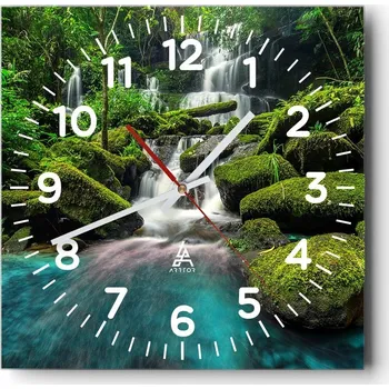 Hodiny Nástěnné hodiny do obýváku 40x40 Krajina Bezhluczne Skleněné hodiny Tiché