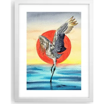 Obraz Obraz plakát v bílém rámu do obýváku 30x40 pták foto plakáty na zeď