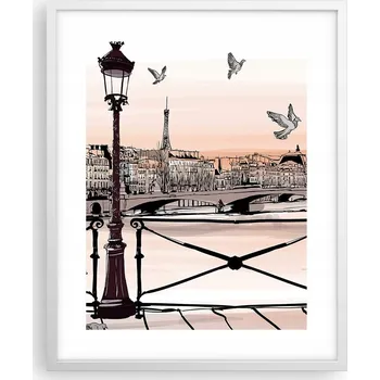 Obraz Obraz plakát na zeď v bílém rámu 40x50 architektura plakáty do obýváku