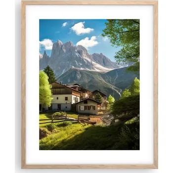 Obraz Obraz plakát na zeď v rámu světlý dub 40x50 hory foto plakáty do obývacího pokoje