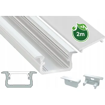 LED osvětlení Hliníkový LED profil bílý Worthy-B + Kryt 2m