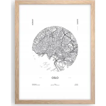 Obraz Obraz plakát v rámu světlý dub do obýváku 30x40 mapa foto plakáty na zeď