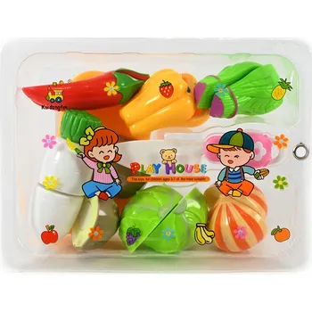 Dětská kuchyňka UMĚLÉ JÍDLO OVOCE ZELENINA K ROZŘEZÁNÍ NA SUCHÝ ZIP RŮZNÉ VZORY