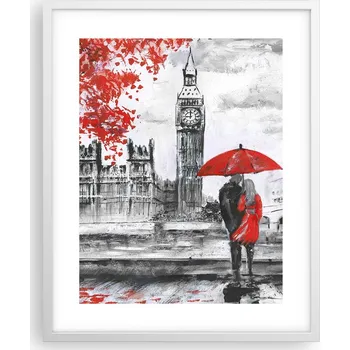 Obraz Obraz plakát na zeď v bílém rámu 40x50 město foto plakáty do obýváku