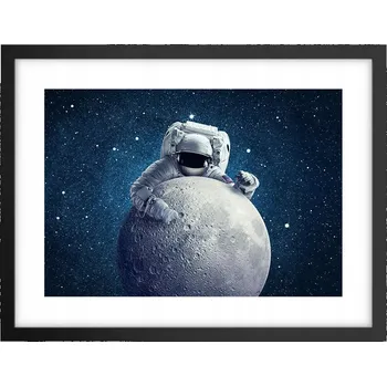 Obraz Obraz plakát v černém rámu do obýváku 40x30 astronaut foto na zeď