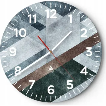 Hodiny Kuchyňské nástěnné hodiny 30x30 Linie Moderní skleněné hodiny do obýváku Tiché