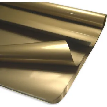 CELOFÁN FÓLIE na balení dárků SVATBA VÁNOCE SVATEBNÍ HOSTINA ZLATÁ 100x70cm