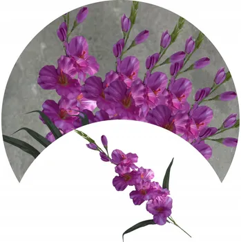 umělá květina UMĚLÝ MEČÍK VĚTVIČKA FIALOVÝ DEKORACE KYTICE VÁZA UMĚLÉ KVĚTINY 65 cm