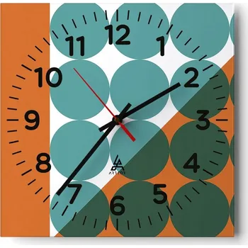 Hodiny Nástěnné hodiny do obýváku 40x40 Abstrakce Tiché hodiny Skleněné hodiny Bez hlučnosti