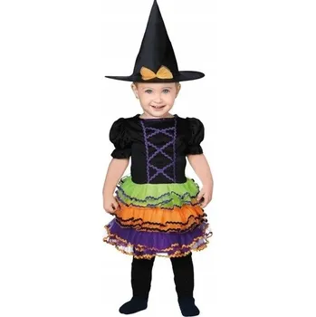 Karnevalový kostým KOSTÝM MALÁ ČARODĚJKA BAREVNÁ ČARODĚJNICE 80