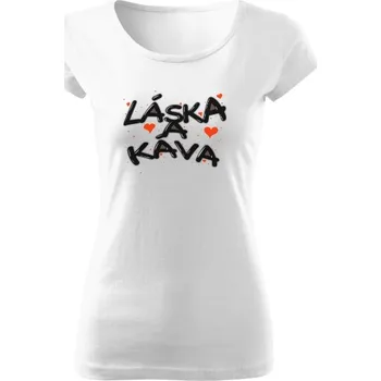Dámské tričko Tričko s potiskem Bez lásky a kávy to nejde dámské
