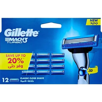 Gillette Mach3 Turbo náhradní hlavice 12 ks