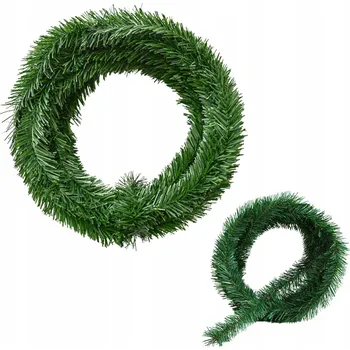 Vánoční dekorace VÁNOČNÍ GIRLANDA UMĚLÝ ŘETĚZ ZELENÝ DEKORACE 550 CM