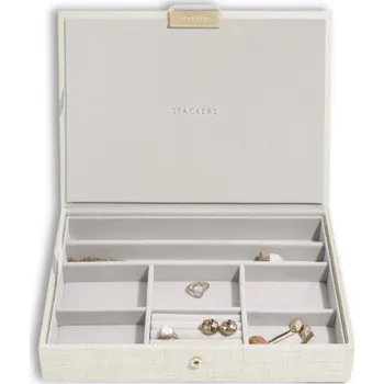 Šperkovnice Stackers, Šperkovnice Oatmeal & Linen Classic Lid | krémová 76380