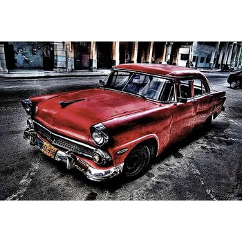 Obraz Cedule Old Car red