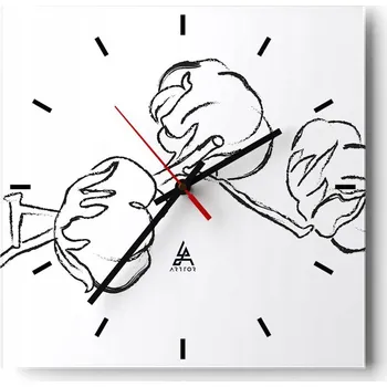 Hodiny Nástěnné hodiny do kuchyně 30x30 Bavlna Stylové hodiny na skle Loft Tiché