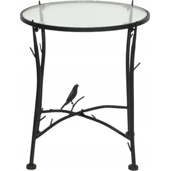 Konferenční stolek KULATÝ STOLEK s PTÁČKEM Kovový