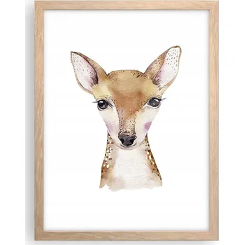 Obraz Obraz plakát v rámu světlý dub do obýváku 30x40 zvířata plakáty na zeď