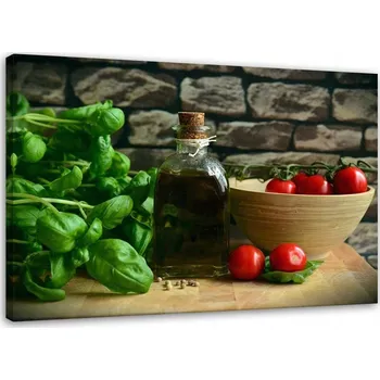 Obraz OBRAZ NA PLÁTNĚ BAZALKA V KUCHYŇSKÉ ZELENÉ 90x60