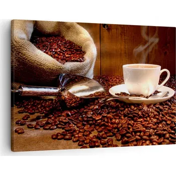 Obraz Obraz na plátně do obýváku ložnice 70x50 zrnka kávy foto obrazy na zeď