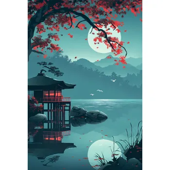 Plakát Plakát Japonský Pavilon bez rámu 61 x 90,5 cm