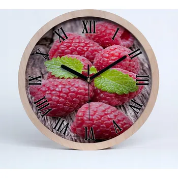 Hodiny Dřevěné nástěnné hodiny římské maliny fi 30 cm