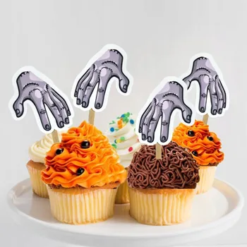 Obraz Halloweenské, narozeninové pikniky, rukojeť z filmu Wednesday 8 ks 4.6 x 6.3 cm