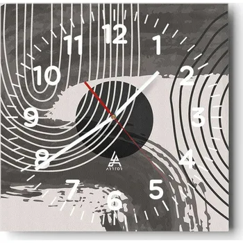 Hodiny Kuchyňské nástěnné hodiny 30x30 Abstrakce Skleněné hodiny do obýváku Moderní Tiché