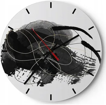 Hodiny Nástěnné hodiny do kuchyně 30x30 Abstrakce Skleněné hodiny do obýváku Tiché